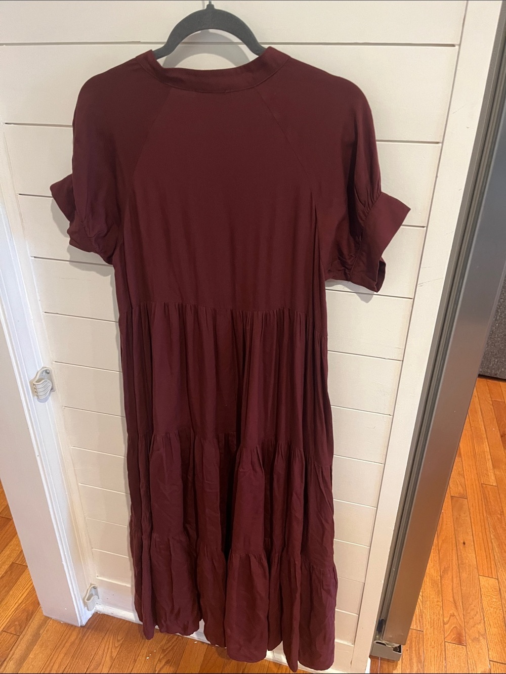 Böhme Burgundy Tiered Maxi Dress small - Picture 3 of 4